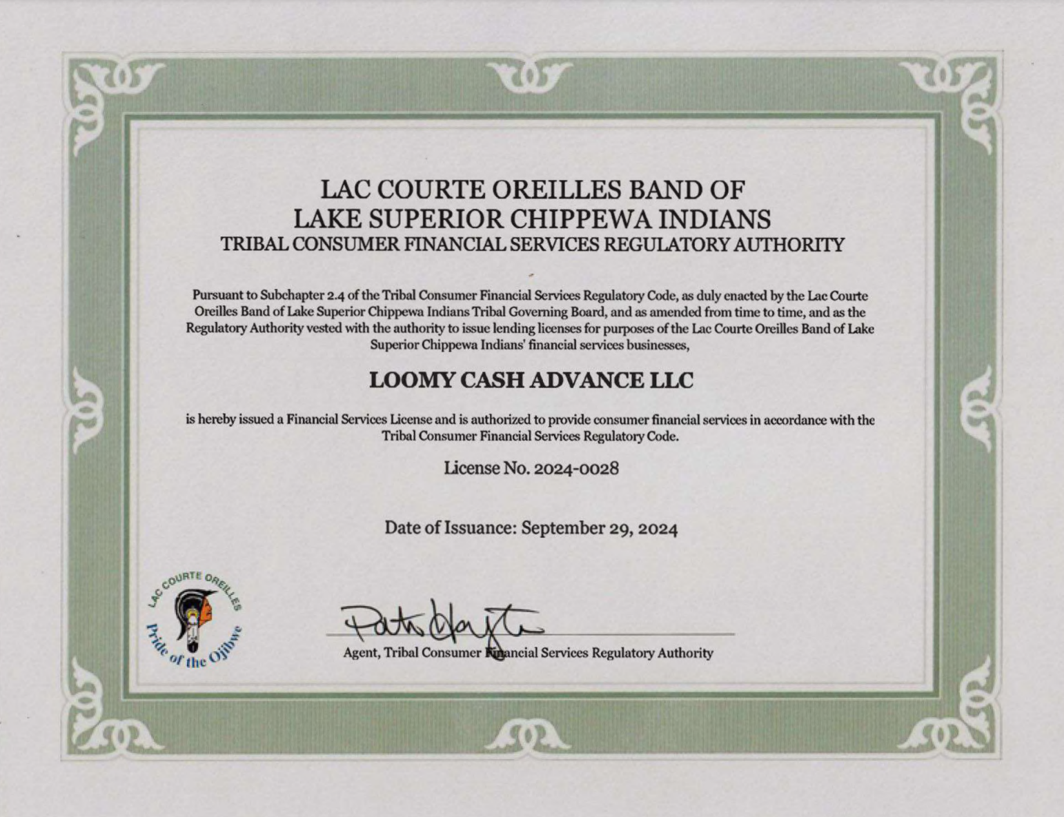 License Certificate